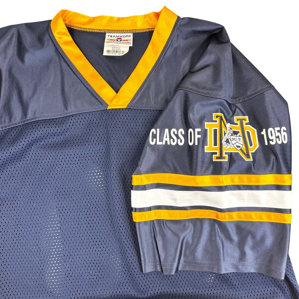 Teamwork Athletic Jersey 2XL Navy Gold Mesh Football Style Shirt Made in USA‎